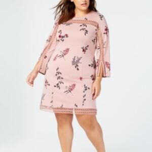 Alfani Plus Size Illusion-Lace trim Shift Dress-24W
